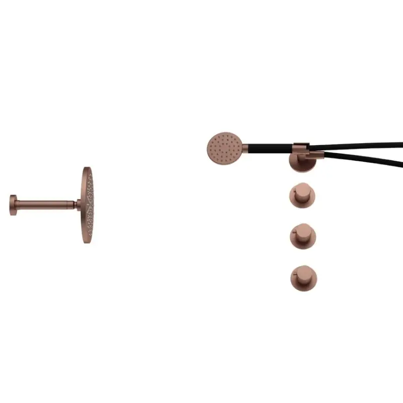 IBS CB7067 BCP met 2 stopkranen met Ronde handdouche en Plafondbuis 15 cm IBS70BCP12 Weekendaanbieding