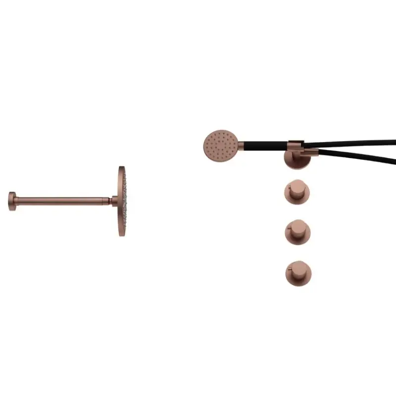 IBS CB7067 BCP met 2 stopkranen met Ronde handdouche en Plafondbuis 30 cm IBS70BCP13 Gecertificeerd