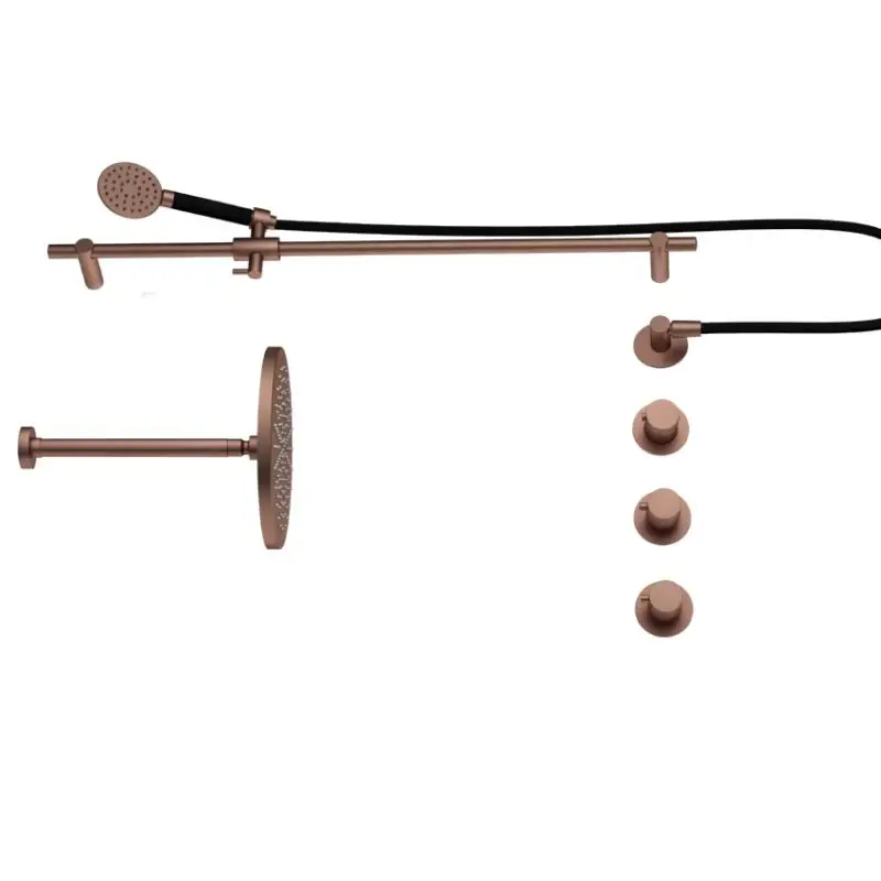 IBS CB7067 BCP met 2 stopkranen met Ronde handdouche, Plafondbuis 30 cm, M106 en Glijstang IBS70BCP1357 Seizoensaanbieding