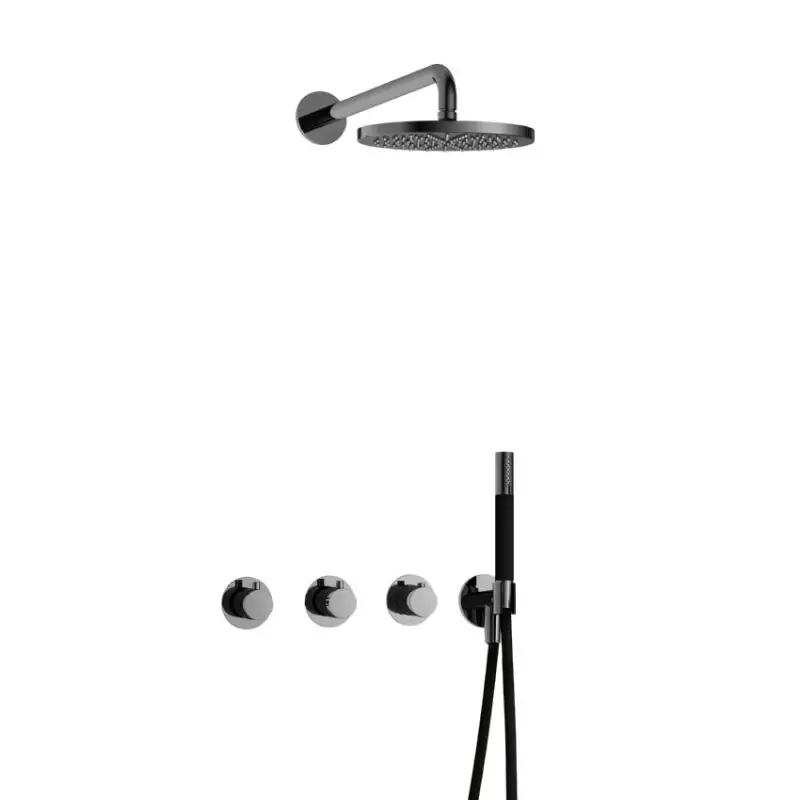 Complete thermostatische douche InBouwSet Cobber 70 met 2 stopkranen BK IBS70BK Populair