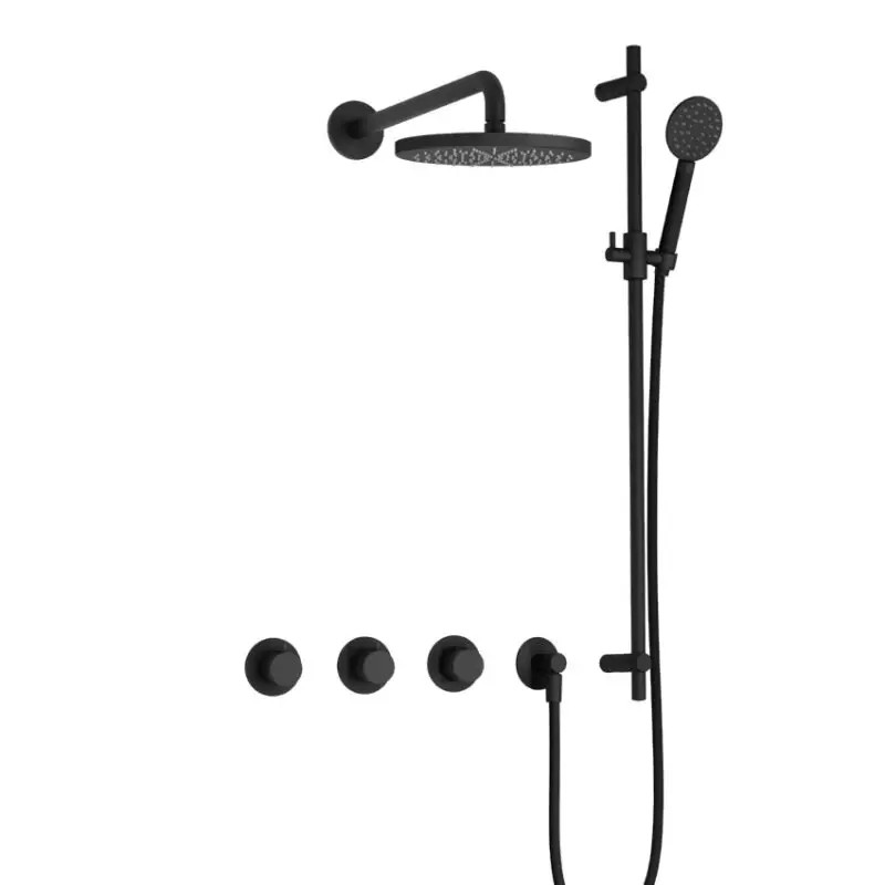 Koop Vandaag IBS CB7067 BL met 2 stopkranen met Ronde handdouche en Glijstang IBS70BL17