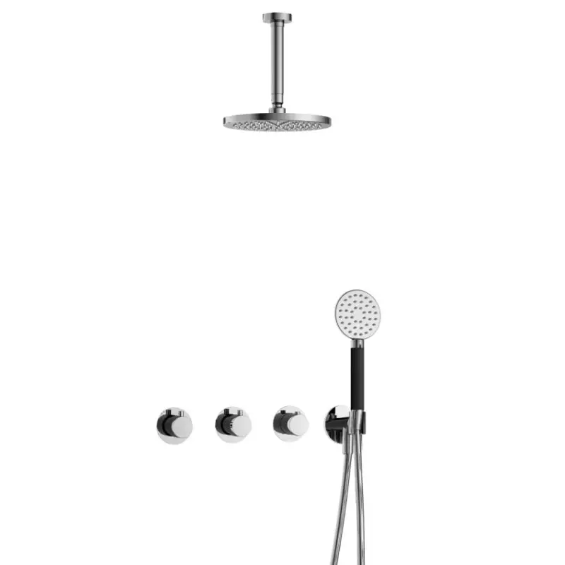 IBS CB7067 CR met 2 stopkranen met Ronde handdouche en Plafondbuis 15 cm IBS70CR12 Express Levering