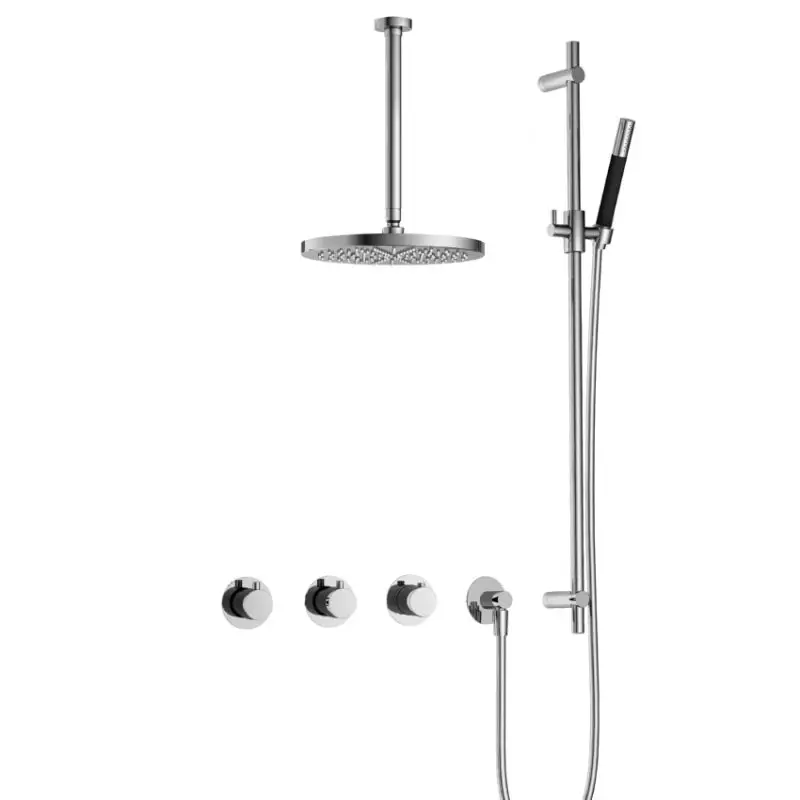 IBS CB7067 CR met 2 stopkranen, Plafondbuis 30 cm, M106 en Glijstang IBS70CR357 Nieuw