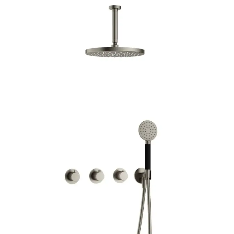 Laatste Kans IBS CB7067 GN met 2 stopkranen met Ronde handdouche, Plafondbuis 15 cm en M106 IBS70GN125