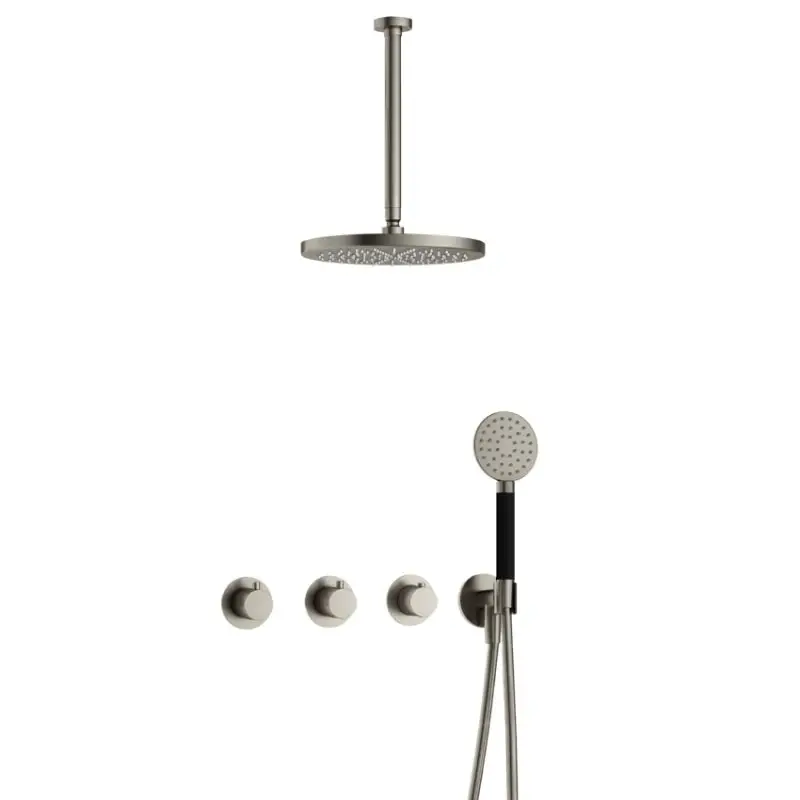 Beperkt Aanbod IBS CB7067 GN met 2 stopkranen met Ronde handdouche, Plafondbuis 30 cm en M106 IBS70GN135