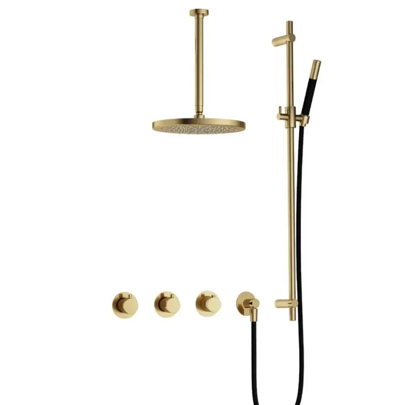 Koopje IBS CB7067 NB met 2 stopkranen, Plafondbuis 30 cm, M106 en Glijstang IBS70NB357