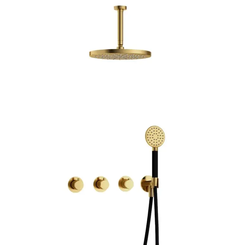 IBS CB7067 NBP met 2 stopkranen met Ronde handdouche, Plafondbuis 15 cm en M106 IBS70NBP125 Actieprijs