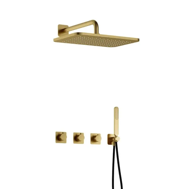 Tijdelijk Beschikbaar Complete thermostatische douche InBouwSet Gal met 2 stopkranen met GL106 BBP PVD IBSGL70BBP5