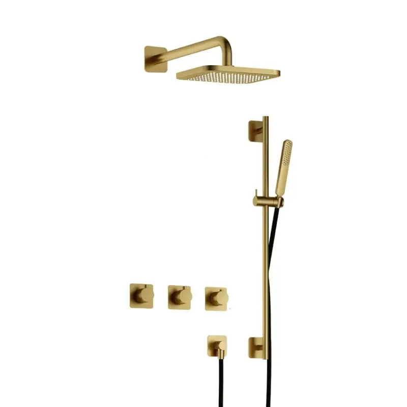 Aanbieding Complete thermostatische douche InBouwSet Gal met 2 stopkranen met Glijstang BBP PVD IBSGL70BBP7