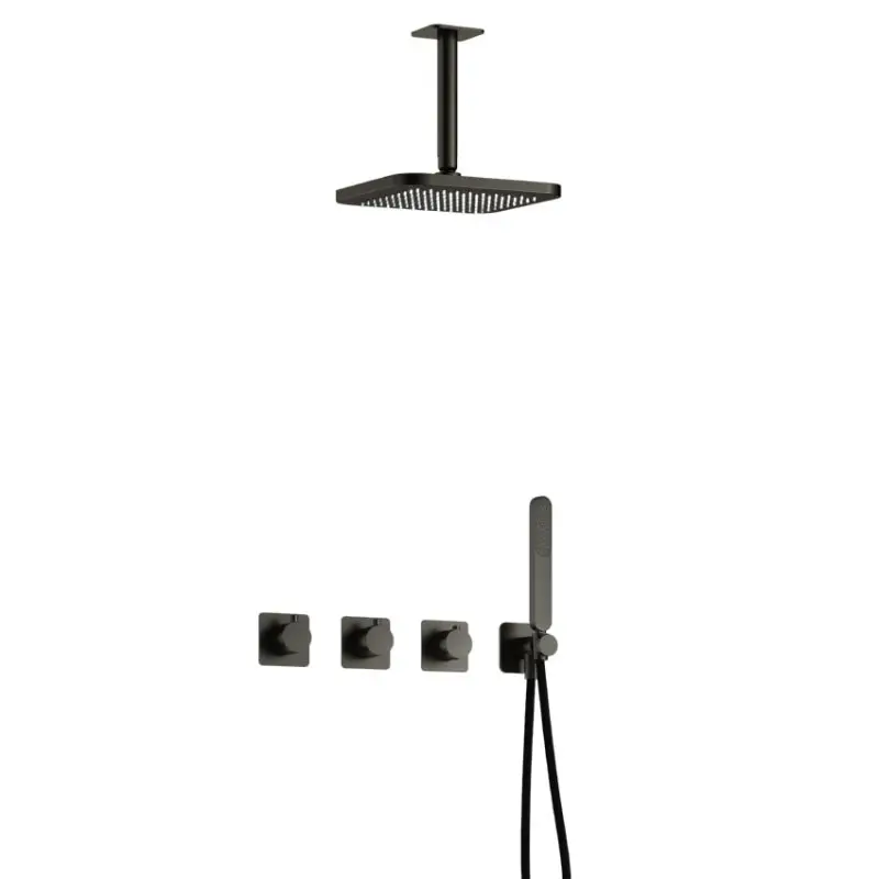 Favoriet Complete thermostatische douche InBouwSet Gal met 2 stopkranen met Plafondbuis BGP PVD IBSGL70BGP2