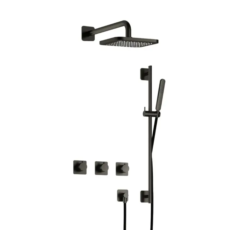 Finale Uitverkoop Complete thermostatische douche InBouwSet Gal met 2 stopkranen met Glijstang BGP PVD IBSGL70BGP7