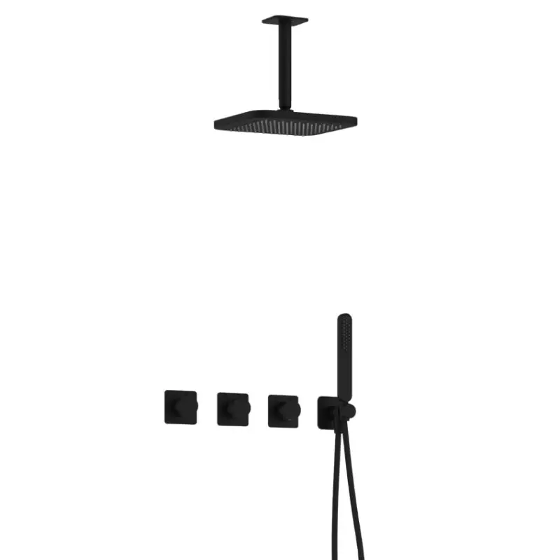 Dagaanbieding Complete thermostatische douche InBouwSet Gal met 2 stopkranen met Plafondbuis IBSGL70BL2