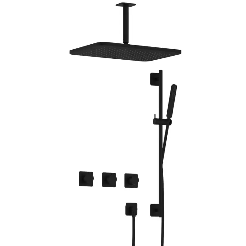 Must-Have Complete thermostatische douche InBouwSet Gal met 2 stopkranen met plafondbuis, GL106 en Glijstang IBSGL70BL257
