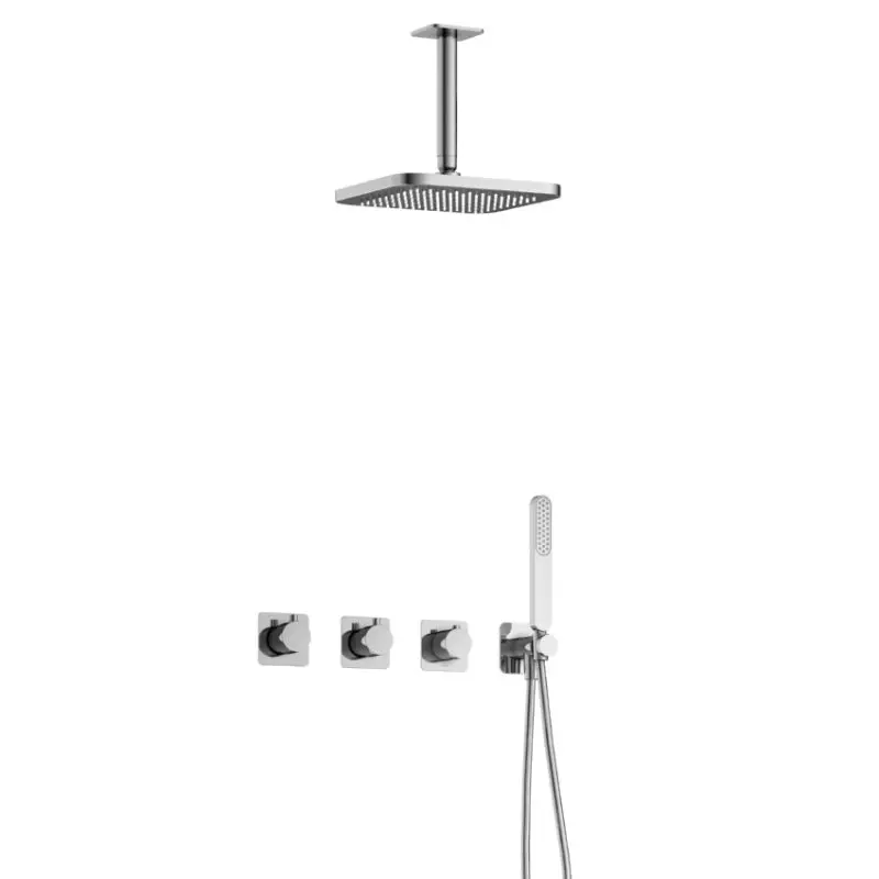 Shop Nu Complete thermostatische douche InBouwSet Gal met 2 stopkranen met Plafondbuis CR IBSGL70CR2