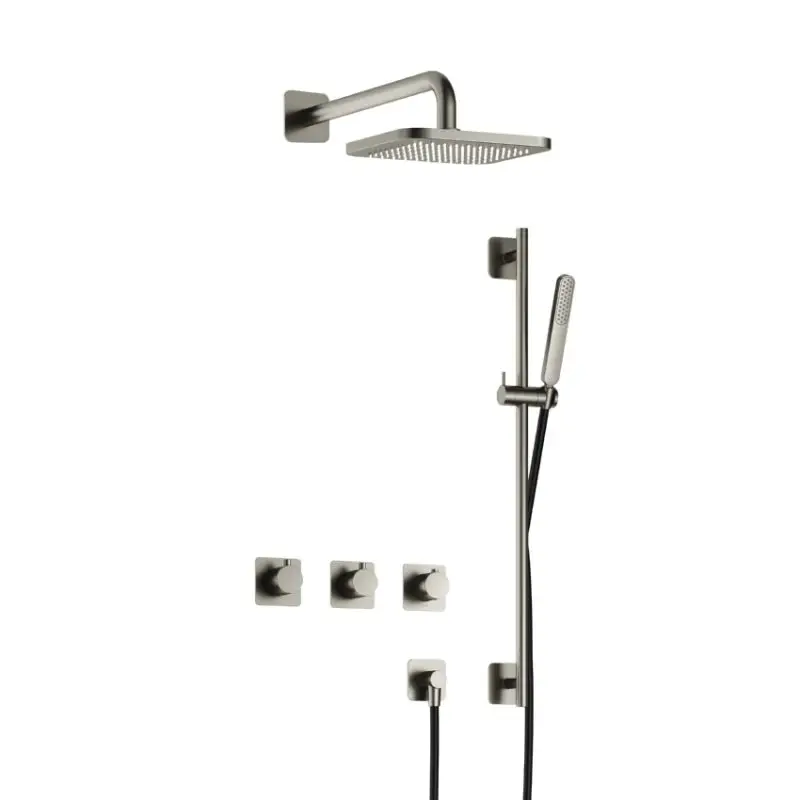 Complete thermostatische douche InBouwSet Gal met 2 stopkranen met Glijstang GNP PVD IBSGL70GNP7 Direct Verzonden