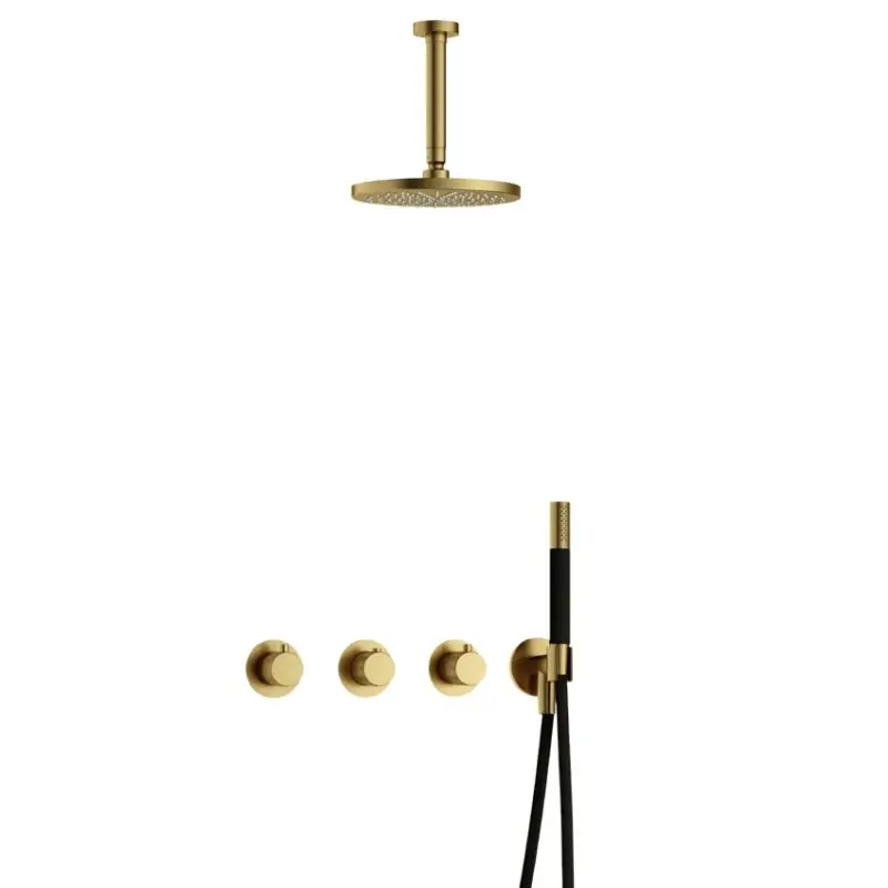 IBS CX7067 BBP PVD met 2 stopkranen met 2 stopkranen met Plafondbuis 15 cm IBSX70BBP2 Koopje