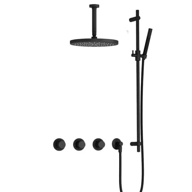 IBS CX7067 BL met 2 stopkranen met Plafondbuis 15 cm, M106 en Glijstang IBSX70BL257 Superprijs