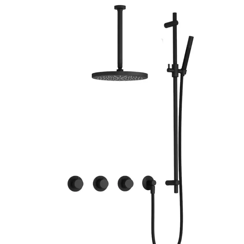 IBS CX7067 BL met 2 stopkranen met Plafondbuis 30 cm, M106 en Glijstang IBSX70BL357 Merkproduct