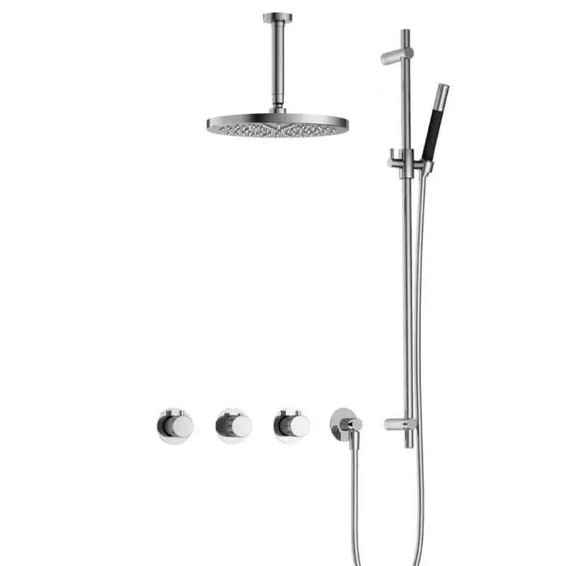 Veilige Betaling IBS CX7067 CR met 2 stopkranen met Plafondbuis 15 cm, M106 en Glijstang IBSX70CR257