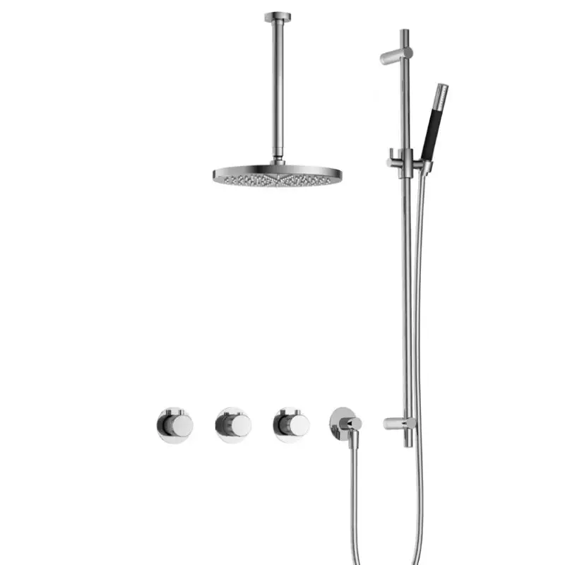 IBS CX7067 CR met 2 stopkranen met Plafondbuis 30 cm, M106 en Glijstang IBSX70CR357 Alleen Vandaag