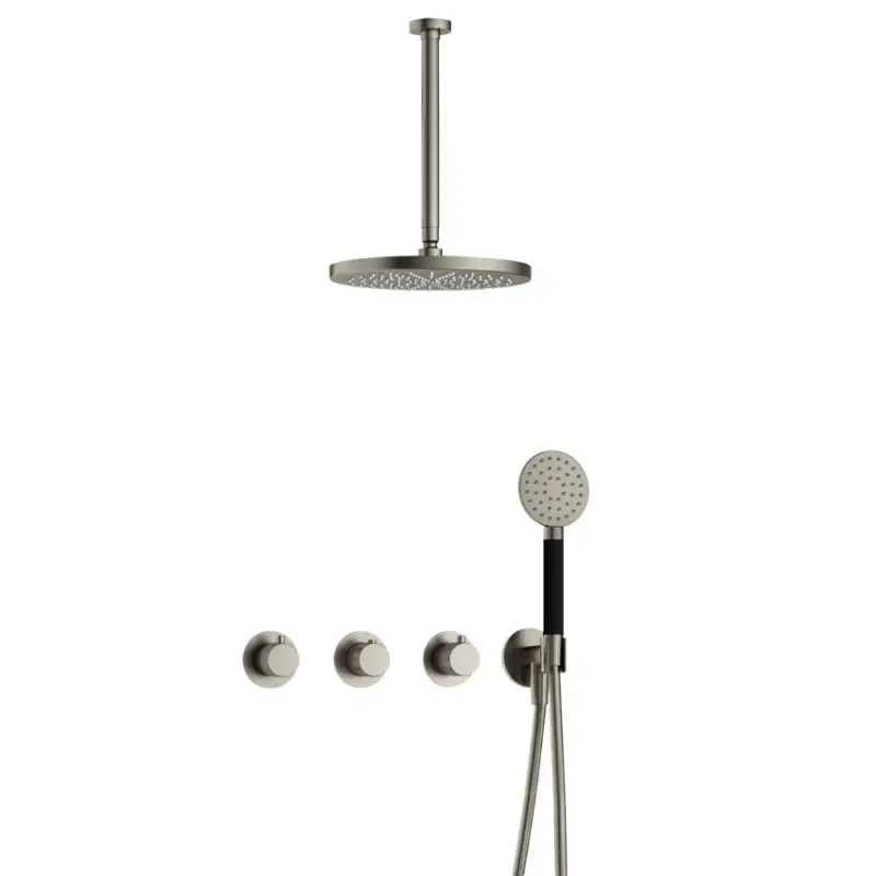 IBS CX7067 GN met 2 stopkranen met Ronde handdouche, Plafondbuis 30 cm en M106 IBSX70GN135 Bestel Nu