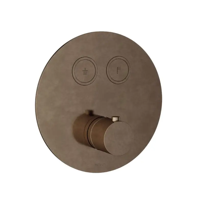 Direct Verzonden Afbouwdeel – Inbouwthermostaat met 2 pushbuttons AB – Living Colours vormen een Poetsbaar patina