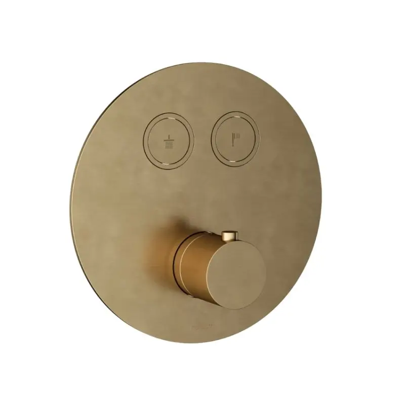 Afbouwdeel – Inbouwthermostaat met 2 pushbuttons BB – Living Colours vormen een Poetsbaar patina Koopje