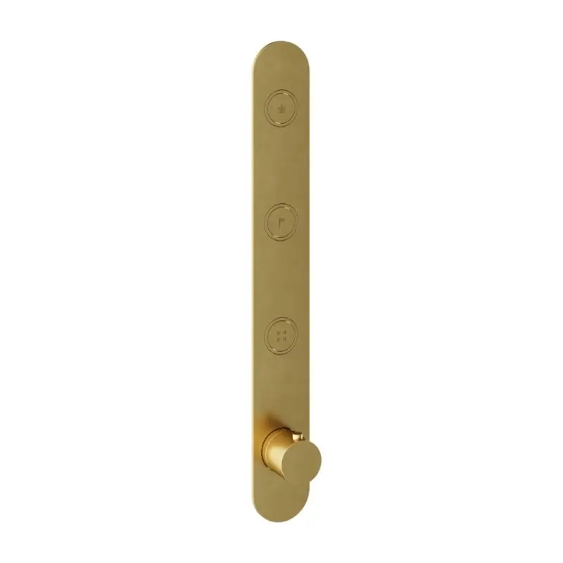 Fabrieksprijs Afbouwdeel – Inbouwthermostaat met 3 pushbuttons verticale plaatsing BBP PVD