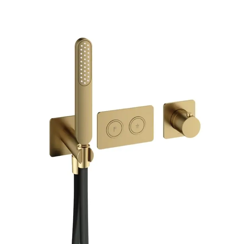 Afbouwdeel – Inbouwthermostaat met 2 pushbuttons BBP PVD Premium