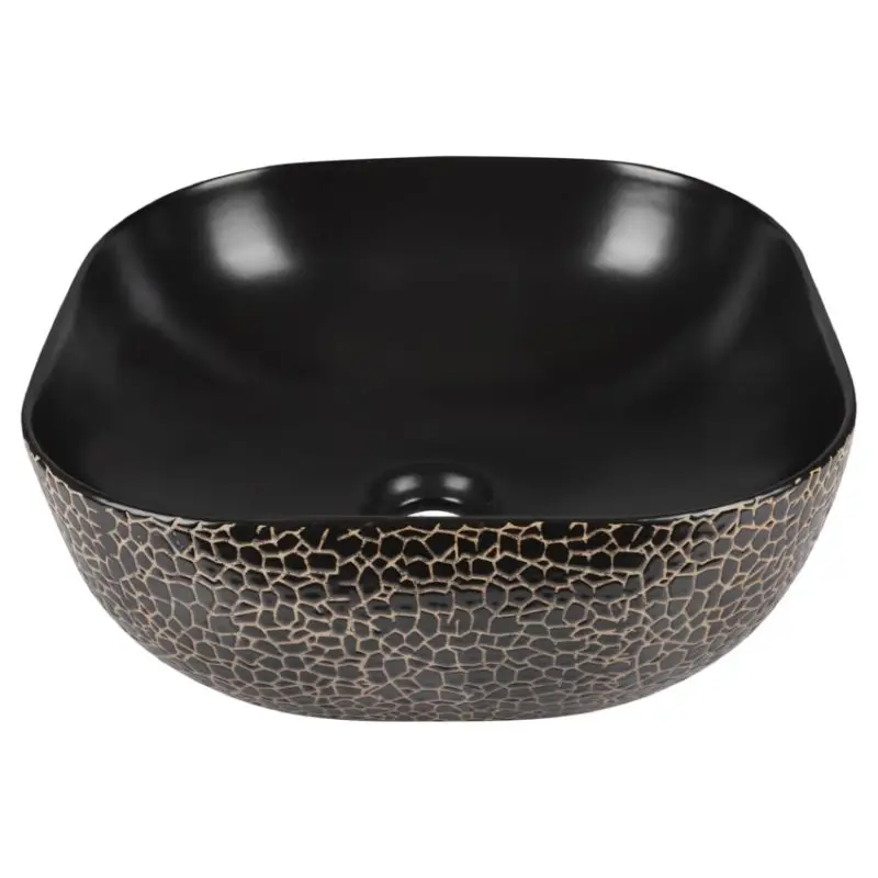 Lage Kosten Dif Snake Waskom 42X42 Ker Zwart/Beige