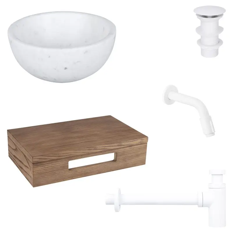 Dif Ruz Marmer 15Cm Muurk Wtp Bru Mt Wit Lage Kosten
