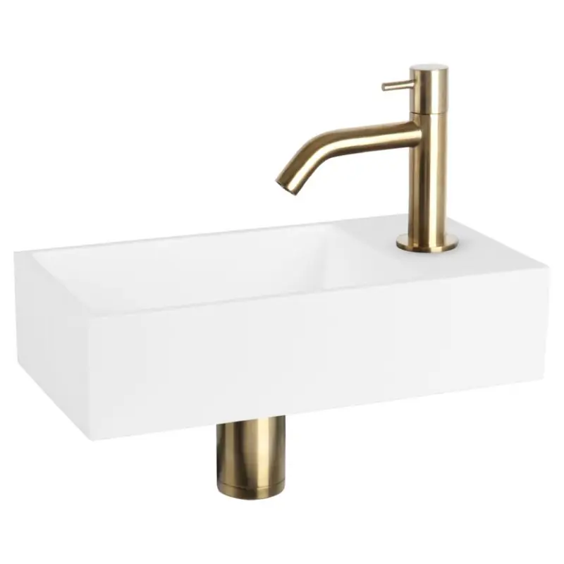 Dif Solid Fonteinset Gebogen Mat Goud Fabrieksprijs