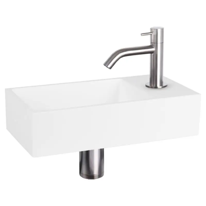 Dif Solid Fonteinset Gebogen Mat Chroom Dagaanbieding