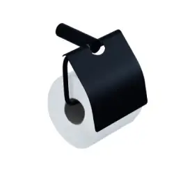 Ida toiletrolhouder met klep zwart Lage Prijs