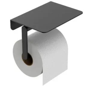 Alonzo toiletrolhouder met planchet mat zwart Fabrieksprijs