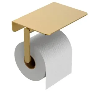 Bestseller Alonzo toiletrolhouder met planchet geborsteld messing