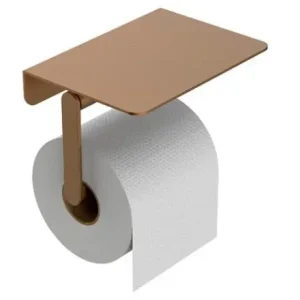 Merkproduct Alonzo toiletrolhouder met planchet geborsteld brons koper