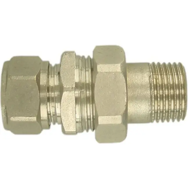 Merkproduct 3-del. 1/2×15 knel recht vernikkeld