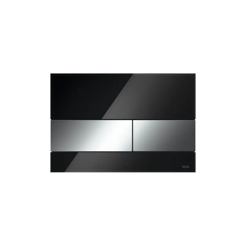 Tecesquare wc-bedieningsplaat van glas voor duospoeltechniek, glas glanzend zwart, toetsen glanzend chroom Finale Uitverkoop