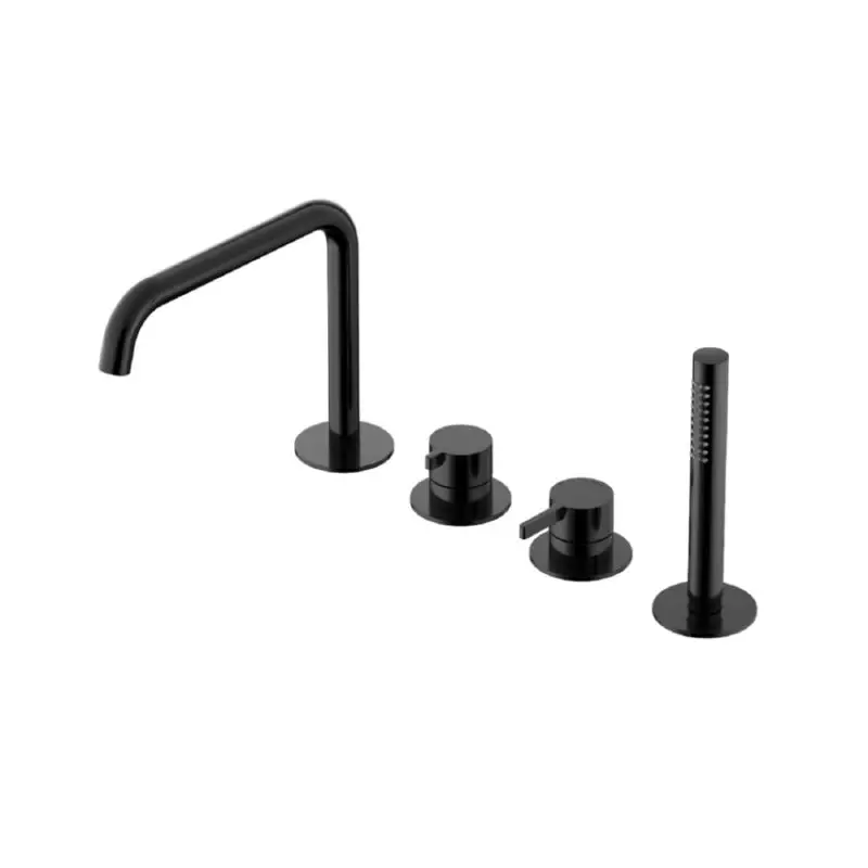 Hotbath Badrandcombinatie eenhendel mengkraan met 2-weg omstel incl. handdouche en uitloop PBP AC073PBP Bestseller