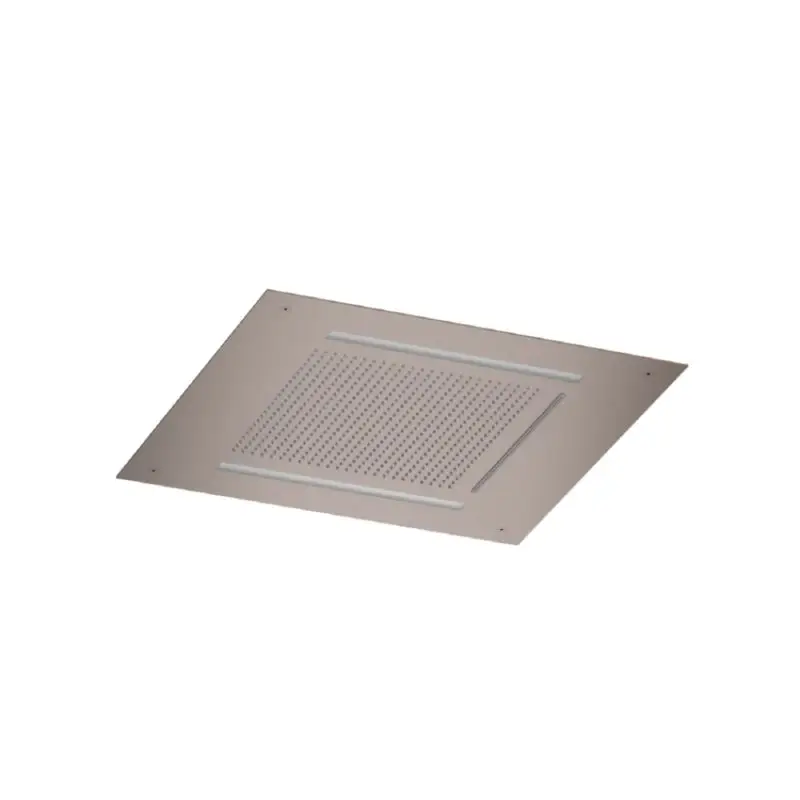 Inbouw hoofddouche met waterval en Led verlichting, 50×50 cm BCP PVD Betrouwbaar