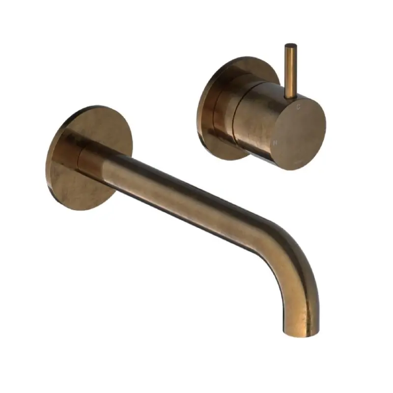 Gratis Retour Afbouwdeel – Inbouw wastafelmengkraan met 3 + 3 inbouwsysteem en 18 cm uitloop AB – Living Colours vormen een Poetsbaar patina CB005EXT18AB
