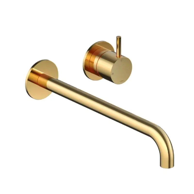 Afbouwdeel – Inbouw wastafelmengkraan met 3 + 3 inbouwsysteem en 25 cm uitloop NBP PVD CB005EXT25NBP Hete Deal