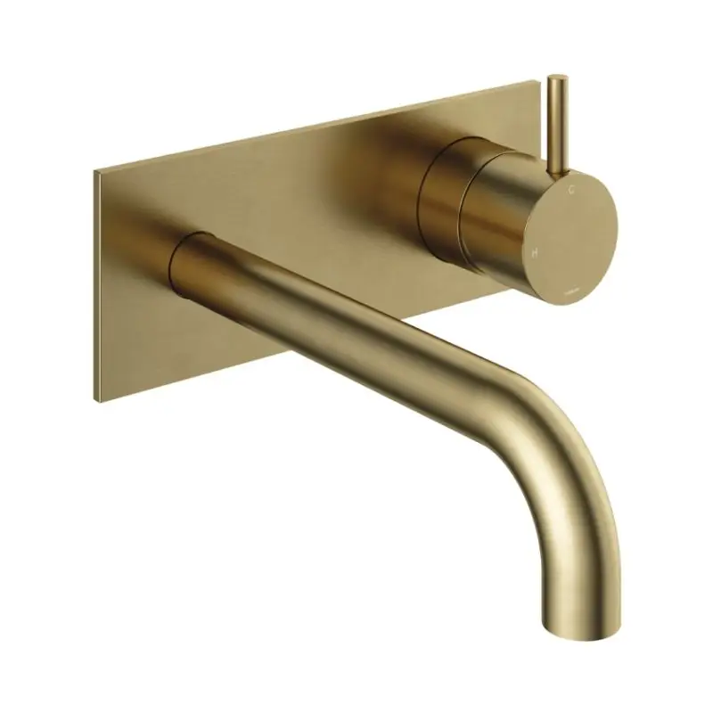 Afbouwdeel – Inbouw wastafelmengkraan met achterplaat en 3 + 3 inbouwsysteem en 18 cm uitloop BB – Living Colours vormen een Poetsbaar patina CB006EXT18BB Laatste Kans