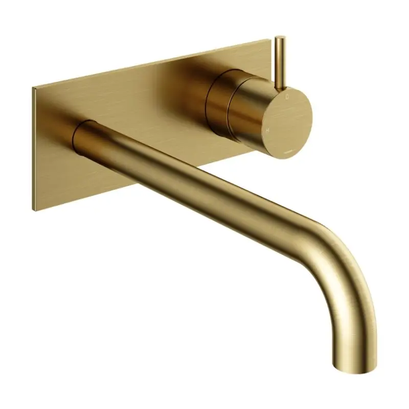 Dagaanbieding Afbouwdeel – Inbouw wastafelmengkraan met achterplaat en 3 + 3 inbouwsysteem en 25 cm uitloop BBP PVD CB006EXT25BBP