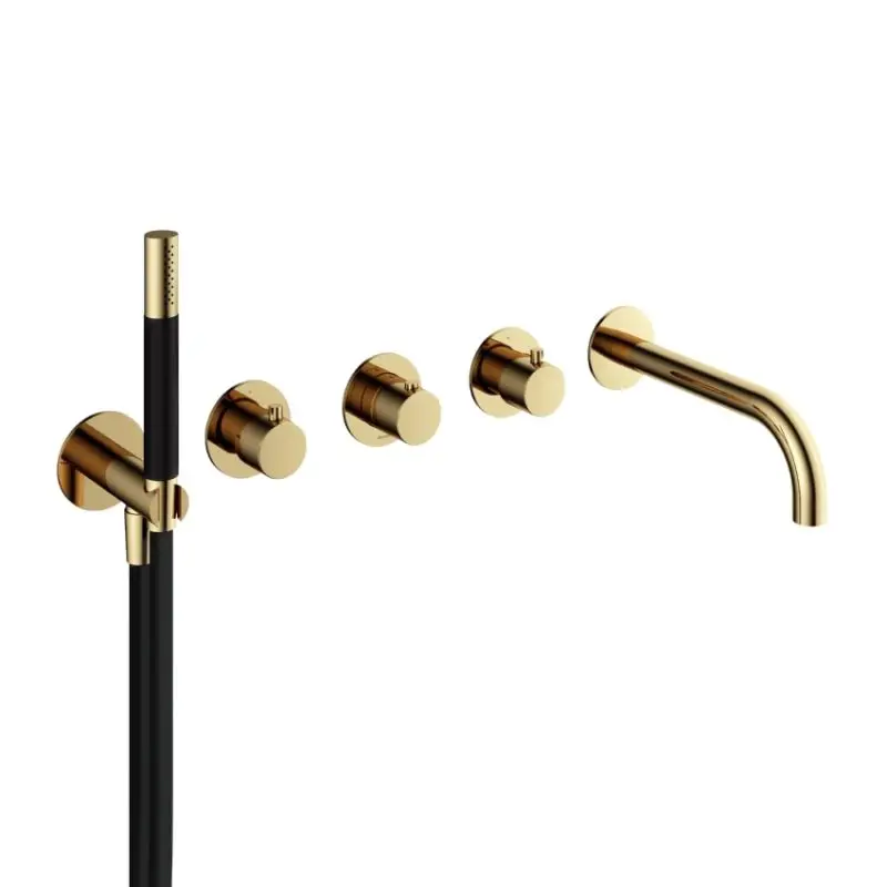 Hotbath Afbouwdeel – Inbouw bad thermostaat met 2 stopkranen met uitloop NB – Living Colours vormen een Poetsbaar patina CB7072EXTNB Koop Online