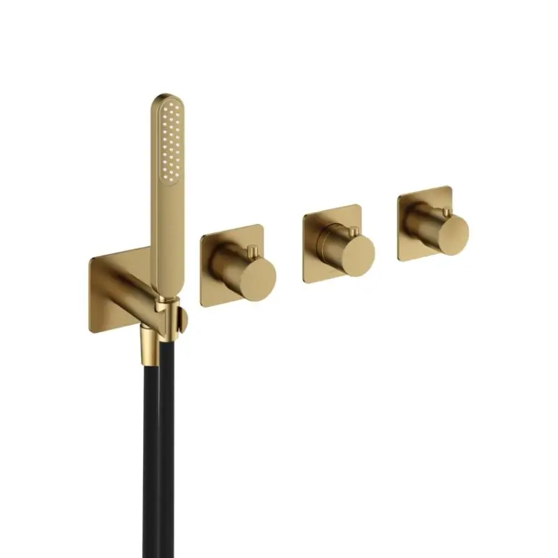 Afbouwdeel – Inbouw bad/douche thermostaat 2 stopkranen zonder uitloop BBP PVD GL7071EXTBBP Merkproduct