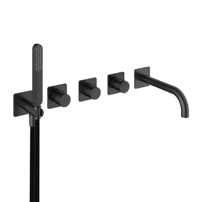Direct Verzonden Hotbath Afbouwdeel – Inbouw bad/douche thermostaat 2 stopkranen met uitloop BGP PVD GL7072EXTBGP