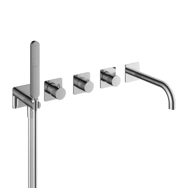 Fabrieksprijs Hotbath Afbouwdeel – Inbouw bad/douche thermostaat 2 stopkranen met uitloop CR GL7072EXTCR