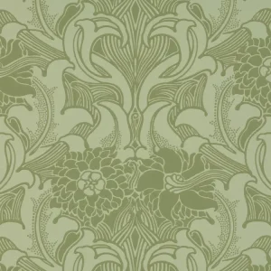Little Greene Dahlia Scroll - Pea Green Betrouwbaar